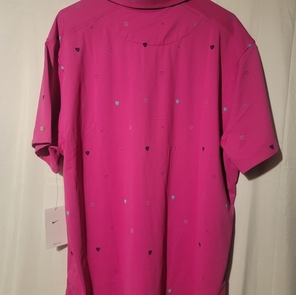 Nike Dri-FIT Men's Printed Golf Polo Short Sleeve Shirt Pink Size XL DH0645-621 - Picture 3 of 6